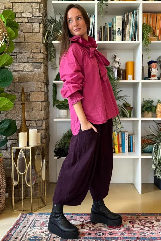 Paloma Tela Poet Blouse Deep Raspberry